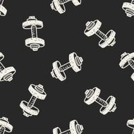 dumbbell fitness doodle seamless pattern background N8