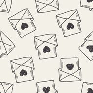 love mail doodle seamless pattern background N3