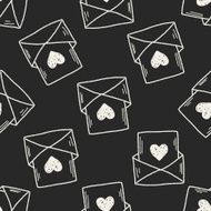 love mail doodle seamless pattern background N4