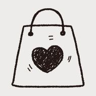 love shopping bag doodle N6