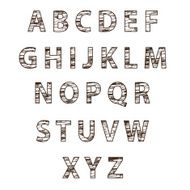 Textured tree font Vector N2