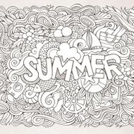 Summer hand lettering and doodles elements N6