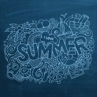 Summer hand lettering and doodles elements N7