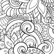 Vector monochrome floral pattern N3