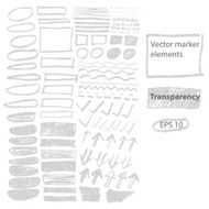 Vector transparent illustration signs set Text correction