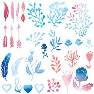 Watercolor nature clip art N2