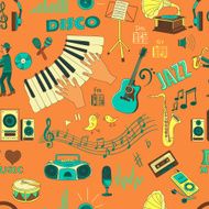 Colored hand draw music pattern