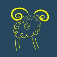 Scribble style yellow ram