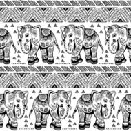 Ethnic elephant seamless N7