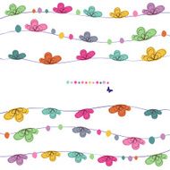 Summer time floral abstract greeting card vector