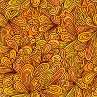 Orange and light green texture with flowers Vector illustration