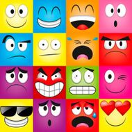 Vector Cartoon Set Of Different Cute Faces