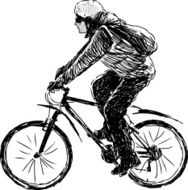 person riding a bike