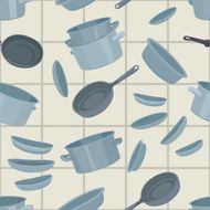 Seamless background with cookware