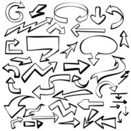 arrows set vector illustration sketch