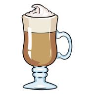 Vector Cartoon Glass with Irish Coffee