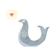 cartoon seal with love heart N4
