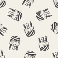 doodle cake seamless pattern background N42