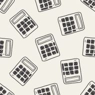 Doodle Calculator seamless pattern background N3