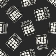 Doodle Calculator seamless pattern background N4