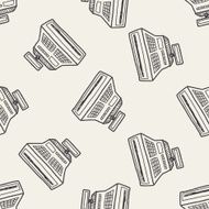 Doodle Checkout Machine seamless pattern background N2