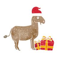 cartoon christmas donkey N4