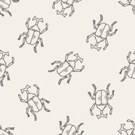beetle doodle seamless pattern background N10