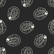 caterpillar doodle seamless pattern background N8