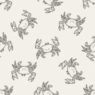 Crab doodle seamless pattern background N7