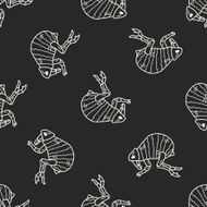 Flea doodle seamless pattern background N2
