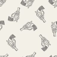gun doodle seamless pattern background N10