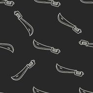knife doodle seamless pattern background N21
