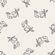 parrot doodle seamless pattern background N4