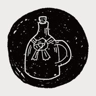 wine bottle doodle N14