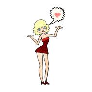 cartoon woman in love N125