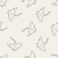 Stingray doodle seamless pattern background N2