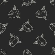 Sunfish doodle seamless pattern background N2