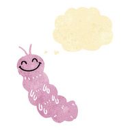 cartoon caterpillar with thought bubble N13