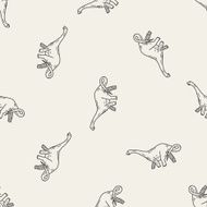 Brontosaurus dinosaur doodle seamless pattern background N2
