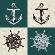 anchor wheel illustration vector art N2