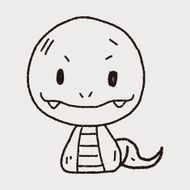 Chinese Zodiac snake doodle drawing N7