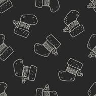Christmas socks doodle drawing seamless pattern background N4