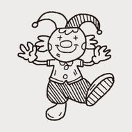 clown doodle drawing N125