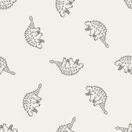 dinosaur doodle seamless pattern background N10
