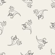 dinosaur doodle seamless pattern background N11