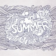 Summer hand lettering and doodles elements N8