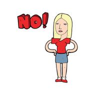 cartoon woman saying no N8