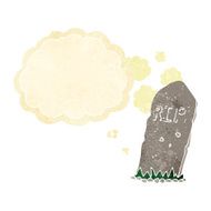 cartoon spooky grave with thought bubble N17