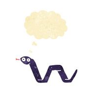 funny cartoon snake with thought bubble N24