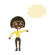 cartoon surprised woman with thought bubble N271